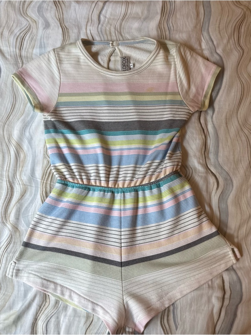 Wildfox Striped Short Romper